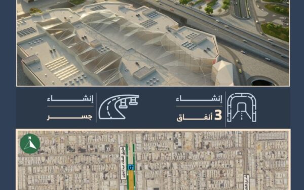 تنفيذ ثلاثة أنفاق وجسر.. استمرار أعمال تطوير محور طريق الثمامة الأوسط