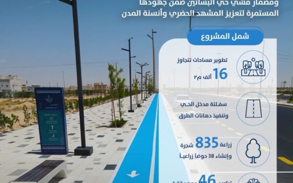 أمانة الشرقية تطوّر مدخلًا ومضمار مشي لحي البساتين في بقيق