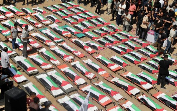 Gaza families bury 112 people recovered nearly three years after Israeli strikes