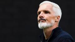 Hospitalised Goodwin to miss Dundee United's Kilmarnock trip